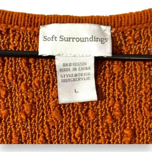 Soft Surroundings Burnt Orange 3/4 Sleeve Relaxed Fit Long Sweater or Minidress - Picture 8 of 14